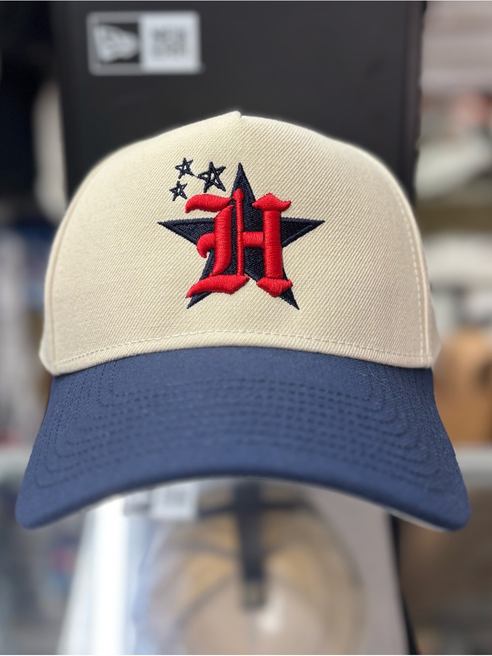 Houston Astros Cream & Blue Visor SnapBack Hat